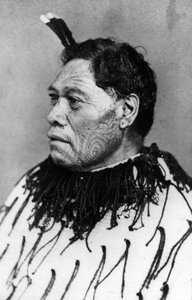 Portrait of a Maori man, before 1880